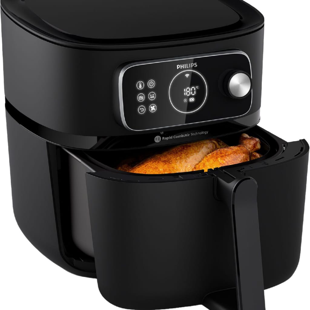 Philips Heißluftfritteuse Airfryer XXL Kombi HD9876/90, mit 8,3 l, Rapid CombiAir Technologie, 2200 W, 22 Kochfunktionen, QuickClean und WiFi Konnektivität