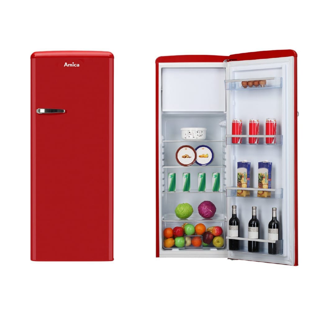 Amica Kühlschrank Retro Kollektion KSR 364 150 R, 144 cm hoch, 55 cm breit