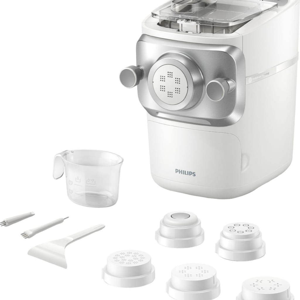 Philips Nudelmaschine Pastamaker HR2660/00 Avance Collection, 200 W, inkl. Form-, Knet- und Pressfunktion und 6 Formscheiben