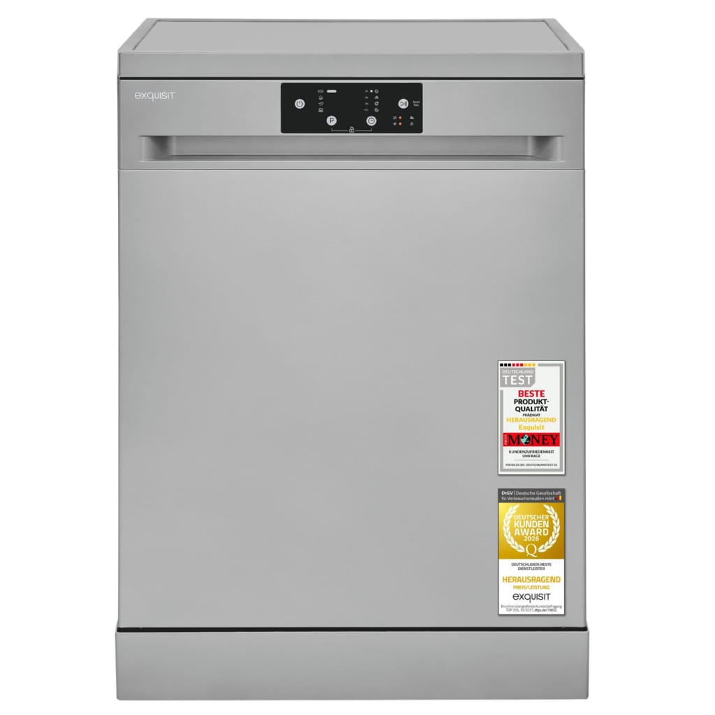 exquisit Unterbaugeschirrspüler GSP9114-451D, 14 Maßgedecke, 11,9 L Zyklus, Energieklasse D, 49 dB Geräuschklasse C
