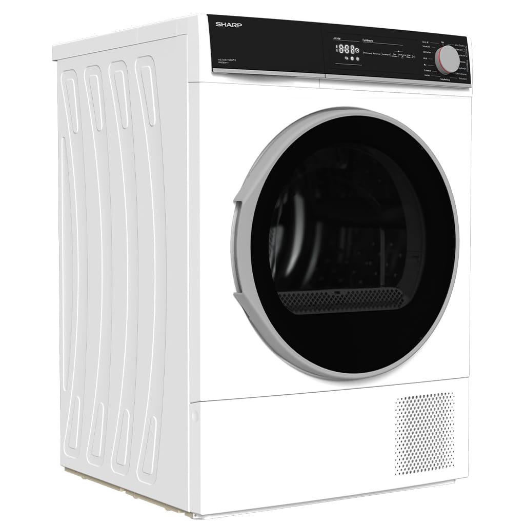 Sharp Wärmepumpentrockner KD-NHH9S8GW3-DE, LED-Display, Knitterschutzfunktion, Schontrommel, Zwei-Wege-Schleudern
