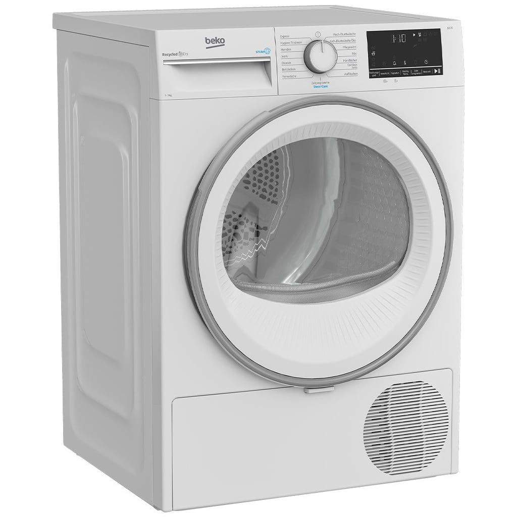 BEKO Wärmepumpentrockner B3T41239A, Dampffunktion, Aquawave-Schontrommel, Kindersicherung