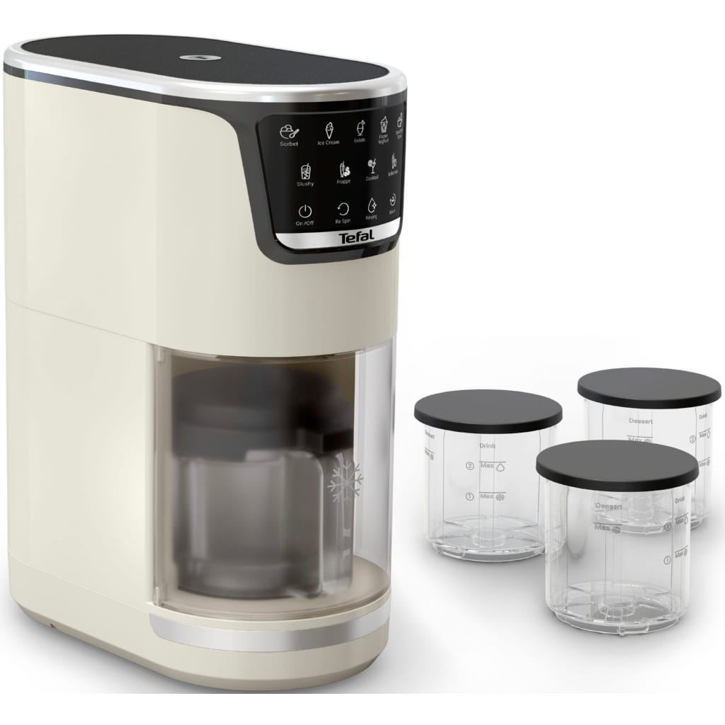 Tefal Eismaschine Dolci, 1,4 l, 600 W, 10 Programme, automatisches Reinigungsprogramm, digitales Rezeptbuch