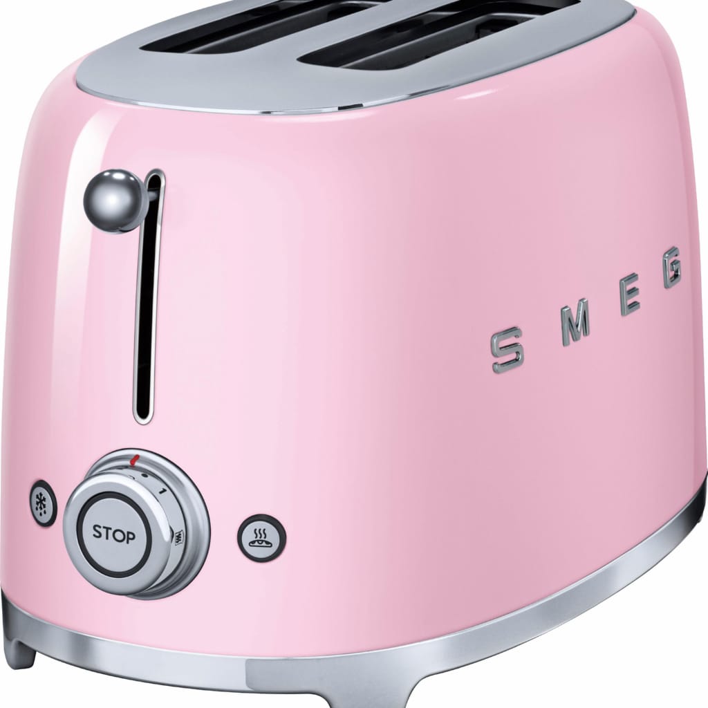 Smeg Toaster TSF01PKEU, 2 kurze Schlitze, für 2 Scheiben, 950 W