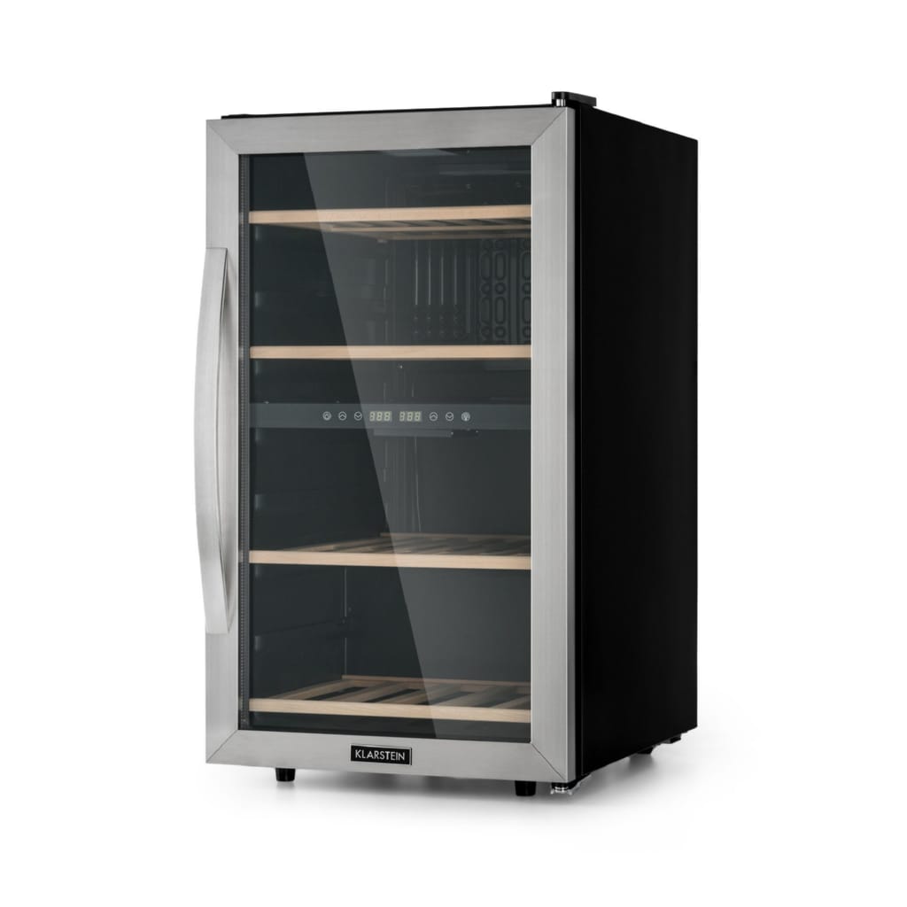 Klarstein Weinkühlschrank Vinamour 45D, für 45 Standardflaschen á 0,75l,2 Zonen Wein Flaschenkühlschrank Weintemperierschrank Weinschrank