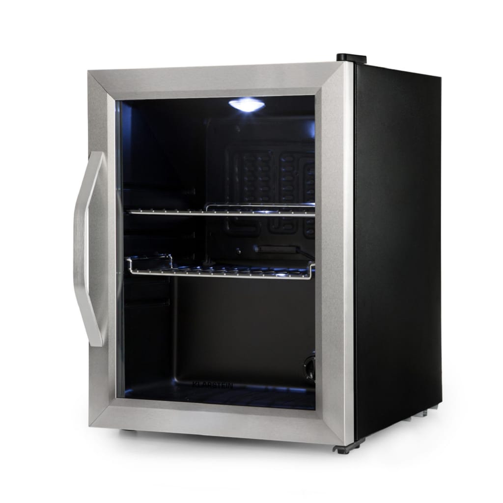 Klarstein Getränkekühlschrank Beersafe M, 55.2 cm hoch, 40.3 cm breit, Mini Kühlschrank Bierkühlschrank klein Getränkekühlschrank mit Glastür
