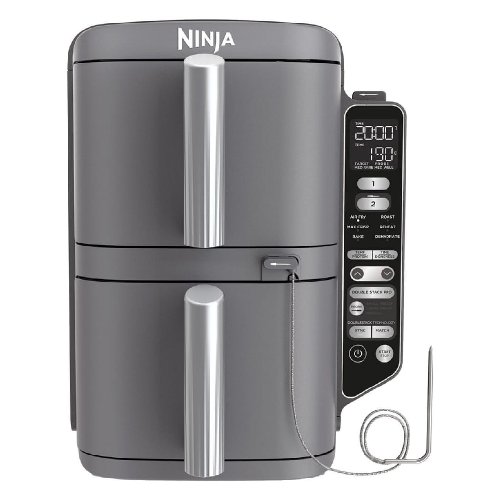 NINJA Fritteuse, 2470 W, 2470 Watt, 2x 4.75 L Fassungsvermögen, 6 Programme (Max Crisp