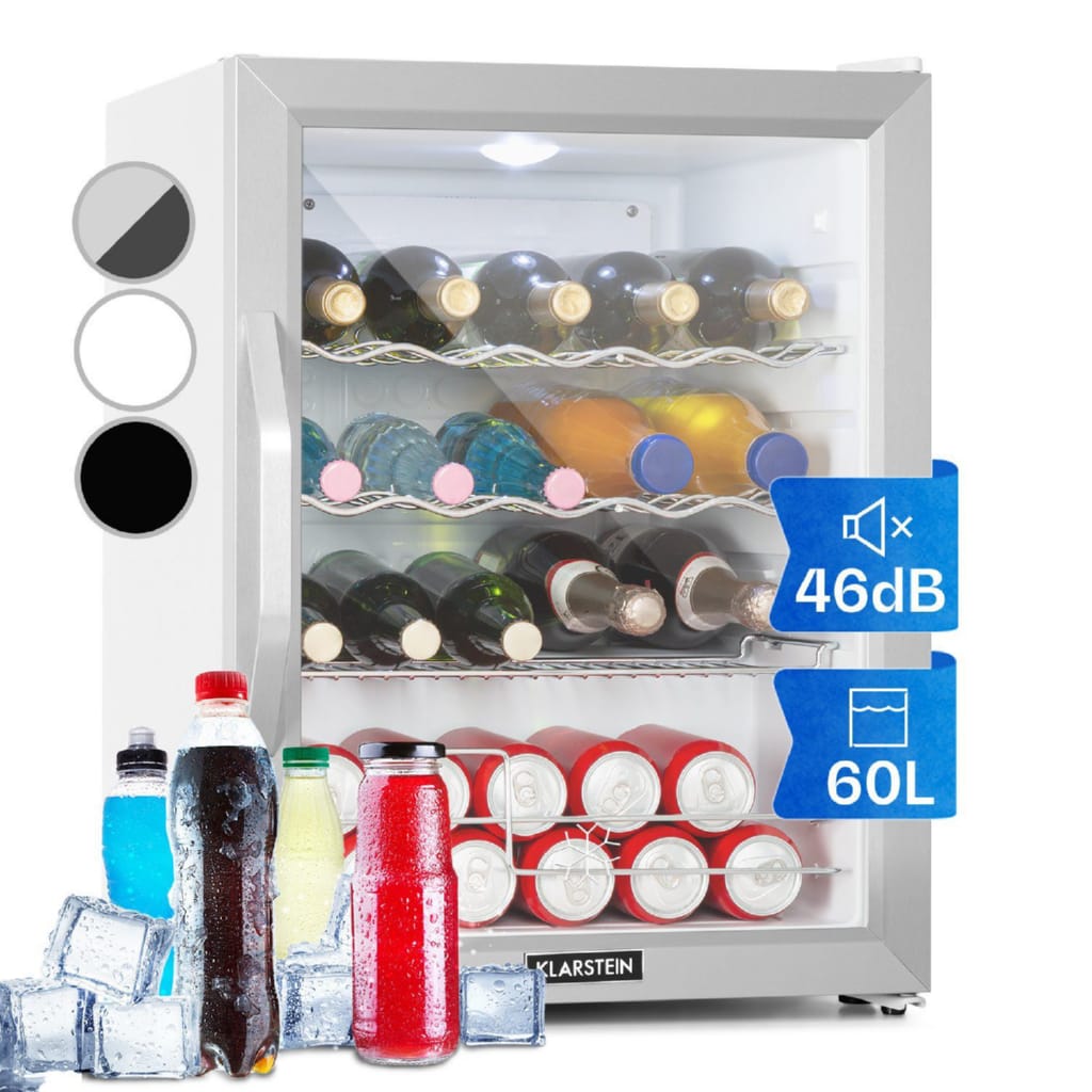 Klarstein Getränkekühlschrank Beersafe XL, 63 cm hoch, 47 cm breit, Bier Hausbar Getränkekühlschrank Flaschenkühlschrank Glastür