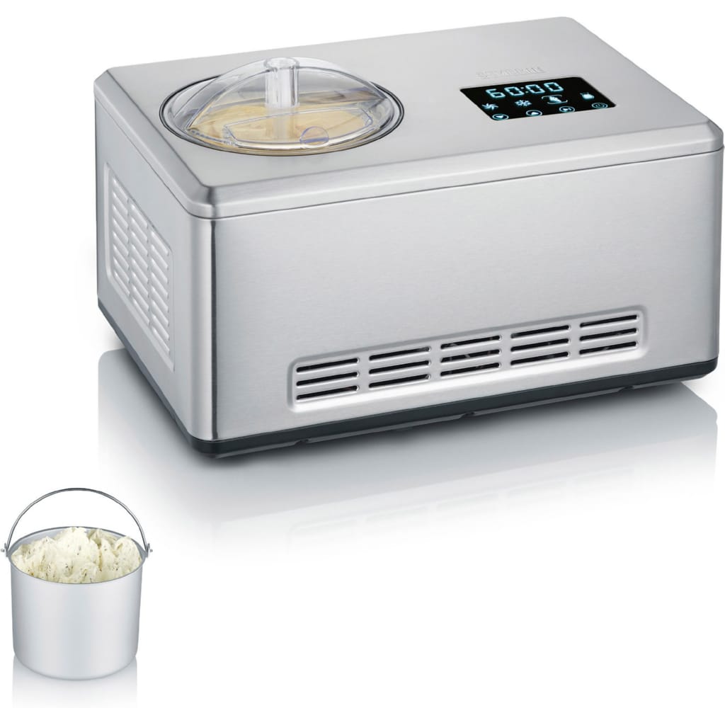 Severin Eismaschine EZ 7405, 2 l, 180 W, 2l Kapazität, Aktivkühlung durch Kompressor, schnelle Zubereitung