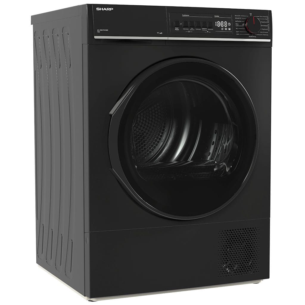 Sharp Wärmepumpentrockner KD-PRO7S7GBD-DE, SoftTouch-Bedienung mit LED-Display, Trommelbeleuchtung, WiFi