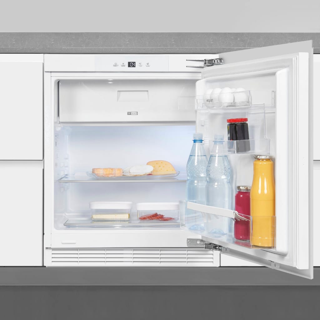 exquisit Einbaukühlschrank UKS130-4-FE-010D, 81,8 cm hoch, 59,5 cm breit, Ideal zum Unterbauen in die Küchenzeile für kleine Küchen, Büroküchen