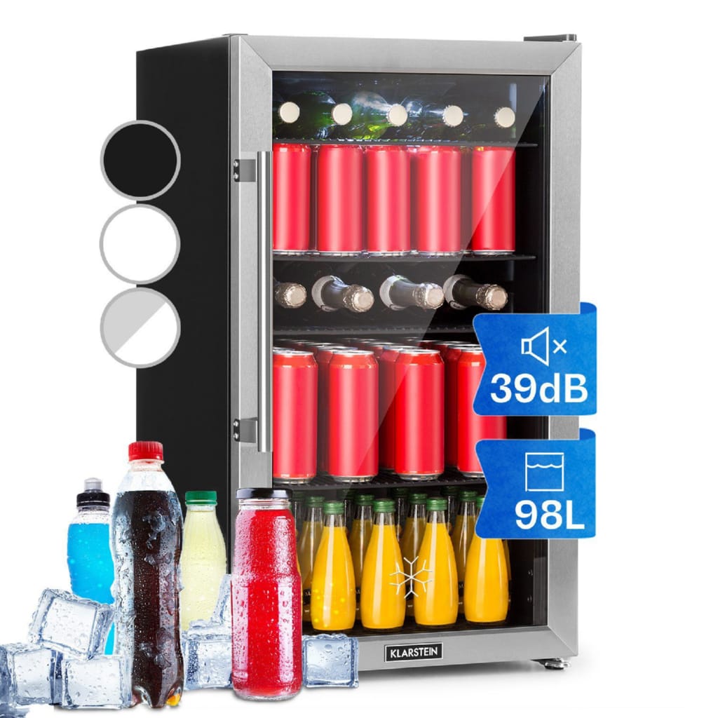 Klarstein Getränkekühlschrank Beersafe 3XL, 84 cm hoch, 47 cm breit, Bierkühlschrank Getränkekühlschrank Flaschenkühlschrank mit Glastür