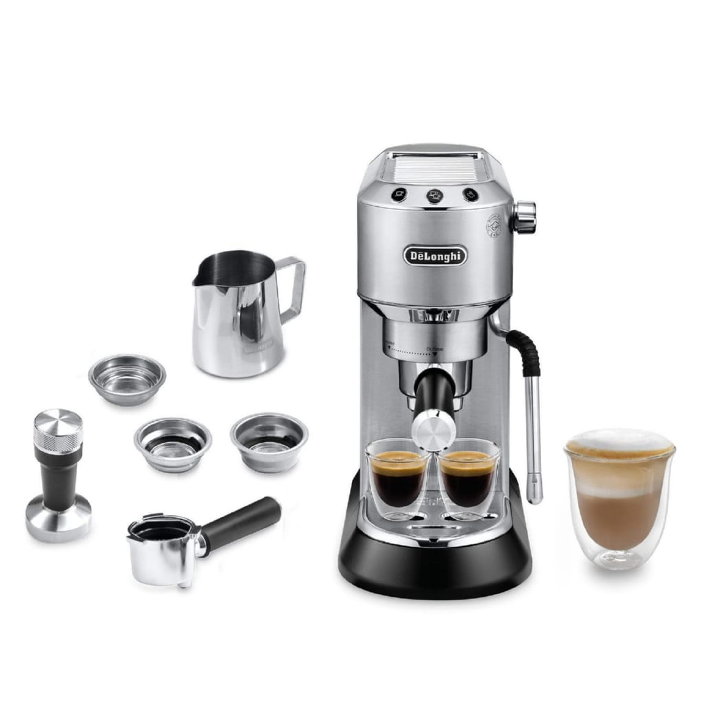 De'Longhi Siebträgermaschine EC885.M, 15 bar, Milchschaumdüse, Barista, Tamper, Milchkännchen