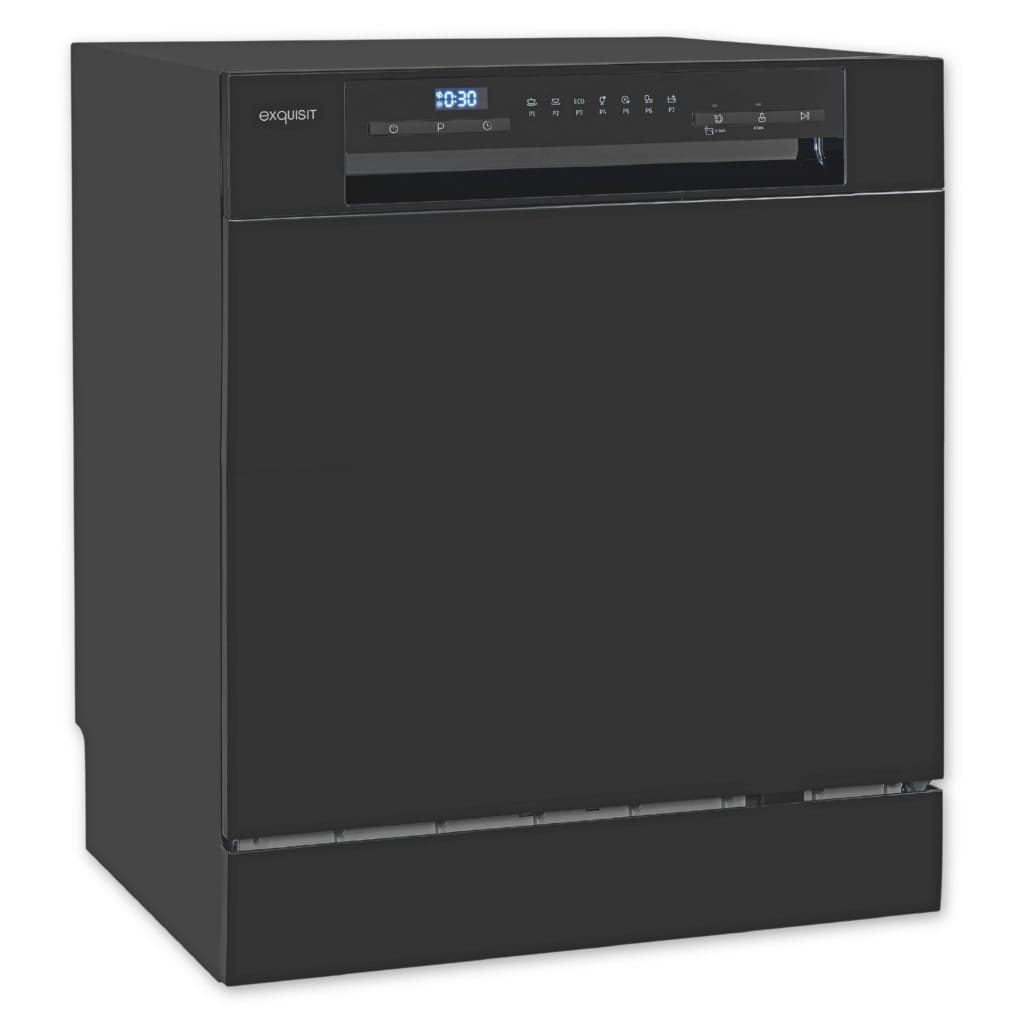 exquisit Tischgeschirrspüler GSP5508-030D, 8 l, 8 Maßgedecke, 8 Maßgedecke, 8 Liter, Auto-Door-Open, Startzeitvorwahl, Kompakt