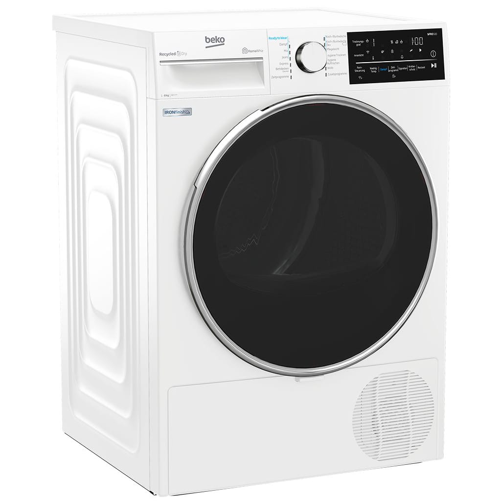 BEKO Wärmepumpentrockner B5T62243W, Knitterschutz, WiFi, Silent-Programm, Allergikergeeignet