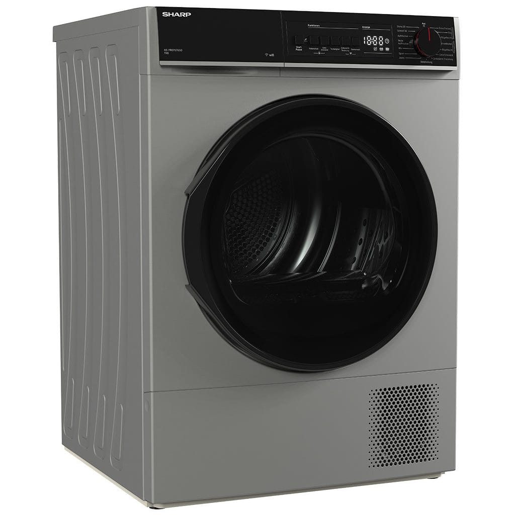 Sharp Wärmepumpentrockner KD-PRO7S7GSD-DE, WiFi, Trommel-Innenbeleuchtung, Zwei-Wege-Schleudern, BubbleDrum