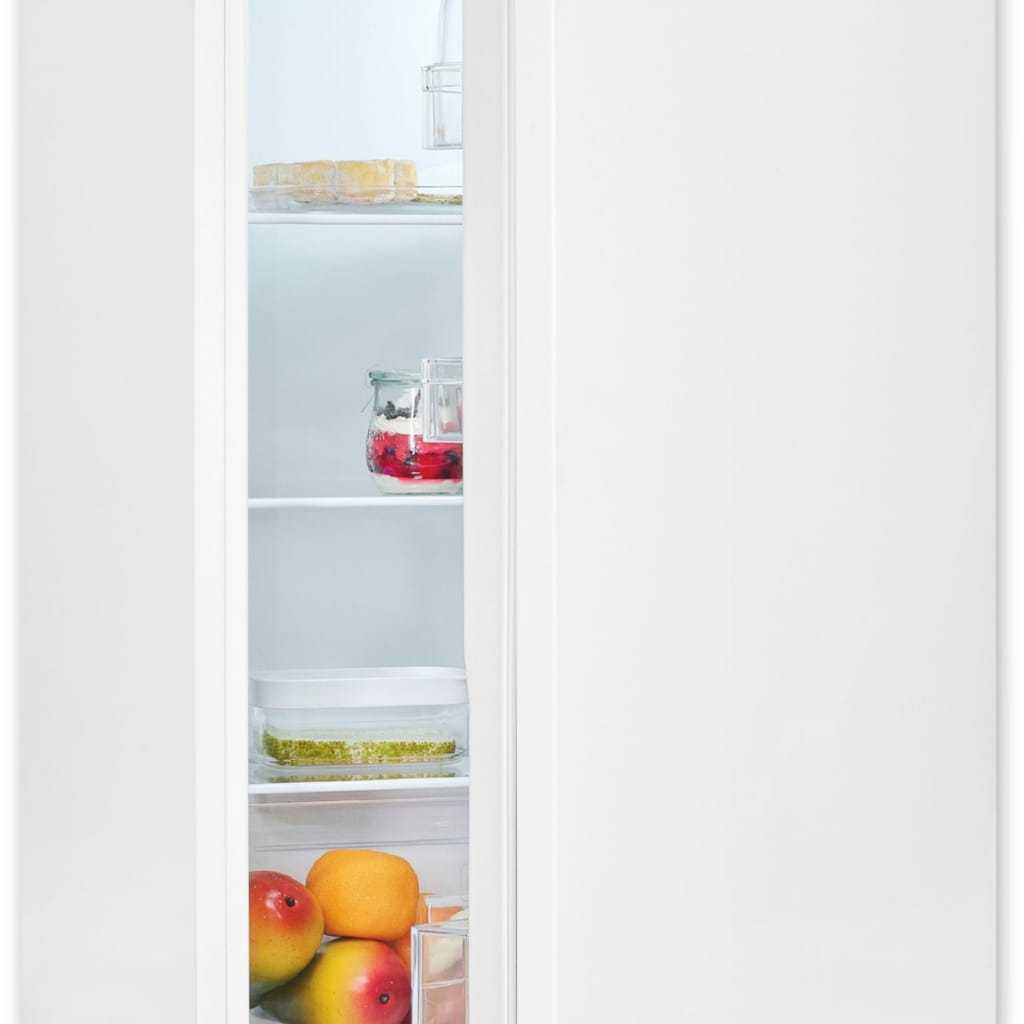 exquisit Einbaukühlschrank EKS131-V-040E, 88 cm hoch, 54 cm breit, Schlepptür-Montage: Gerätetür wird mit der Schranktür mitgeschleppt