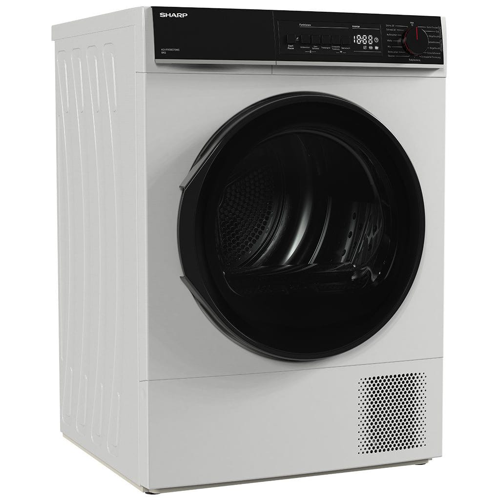 Sharp Wärmepumpentrockner KD-PRO8S7GWC-DE, WiFi, Trommel-Innenbeleuchtung, BubbleDrum, Zwei-Wege-Schleudern